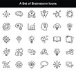 © Jashim - Brainstorming Idea Icons Set Lightbulb, Brain, Chart, Puzzle, and Head. Vector Concept