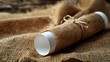© Tahiea Easmin Riya - White tube on brown burlap background