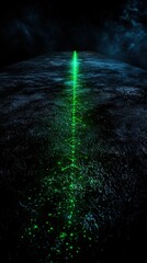Poster - A long green line is shown in the dark sky