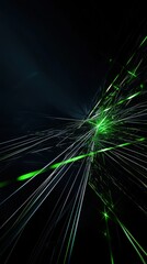 Poster - A green and black image with a lot of green lines