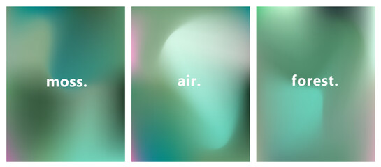 Aufkleber - Soft, vibrant gradients blend smoothly in this vector illustration. The image features a blurred, dreamy soft-focus effect, characteristic of the trending “liquid gradient” modern style. 