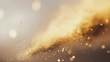Poster - Defocused particles creating an abstract background with shimmering golden tones and soft light effects, defocused abstract particles background (ing)