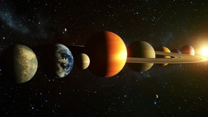 Poster - Planets aligned in multiverse energetica showcasing cosmic beauty and diversity, 3d rendered of planets in the multiverse energetically connected