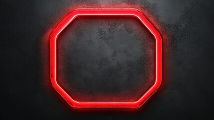 Aufkleber - Red square with a black background. The square is lit up and he is glowing. The image has a futuristic and industrial feel to it