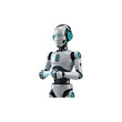 © chalindu - Robot holding tablet and standing upright