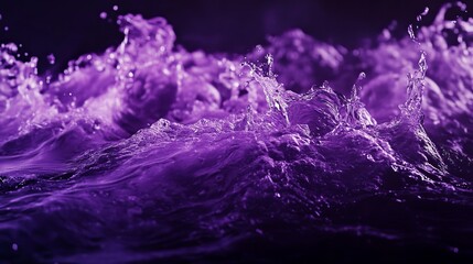 Poster - Rippling Waves of Vibrant Purple Water Dance Under Soft, Ethereal Light Creating a Mesmerizing Visual Harmony at Twilight