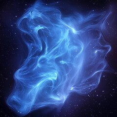 Poster - Mystical Blue Nebula Swirling Amidst a Sea of Stars, Illuminating the Cosmic Expanse With an Ethereal Glow During the Depths of the Universe