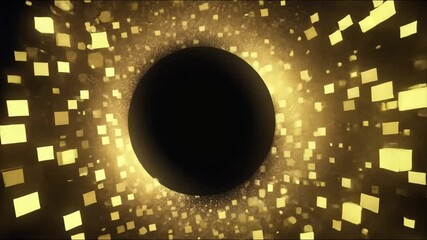 Poster - Experience an enchanting journey through a mesmerizing golden abstract space of light and shapes