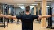 © Ulia_photo - Personal trainer demonstrating a stretching exercise in front of a large mirror in a minimalist gym.