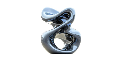 Poster - Futuristic Abstract Sculpture With Metallic Finish. Modern Art And Design Concept Isolated On Transparent Background