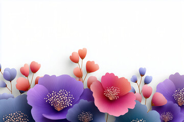 Poster - Vibrant floral arrangement of colorful paper flowers in full bloom with artistic composition