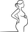 © logodesign11 - Pregnant Woman One Line Drawing – Minimal Silhouette Art Set Motherhood Line Art – Expecting Mom Silhouette Vector Set