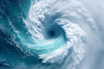 Poster - Ocean vortex, swirling water, powerful waves, blue water, water texture, water swirls