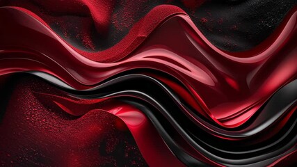 Poster - Elegant Ruby and Black Abstract Texture with Deep Red Glossy Background