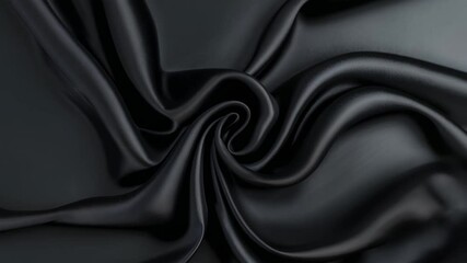 Poster - Elegant Black Fabric with Smooth Curves and Folds for Luxury Texture and Depth
