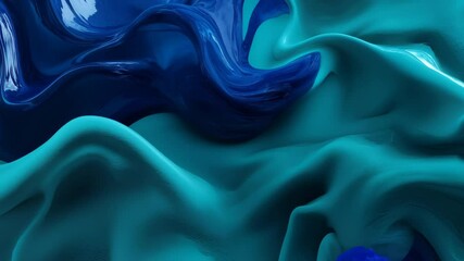 Poster - Luminous Sapphire Deep Blue Backdrop with Vibrant Teal Fluid Texture for a Chic and Opulent Wallpaper