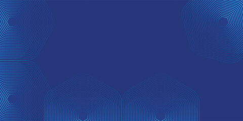 Modern abstract blue background with glowing geometric lines. Blue gradient hexagon shape design. Futuristic technology concept.