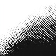 Aufkleber - Halftone dots gradient, black and white, diagonal pattern