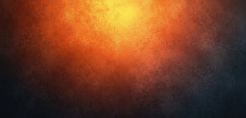 Fototapete - Orange glowing gradient on black grainy background. Abstract modern design, vibrant glowing blurred gradient effect with many colours. Illustration for web design, banner template, wallpaper.