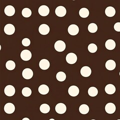 Poster - Off-white polka dots scattered on a dark brown background