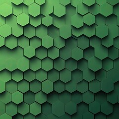 Poster - Abstract green honeycomb pattern with depth and shadow (1)