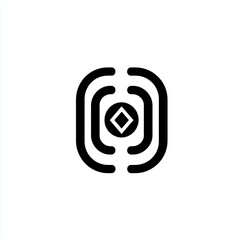 Poster - Abstract geometric symbol with concentric shapes and a central diamond