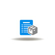 © wladimir1804 - Vector illustration of sheet paper list document and box of trade or delivery. Symbol of product liability. Icon of procurement report.