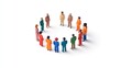 © ayn - Miniature figures in various colors form a circle, looking inward