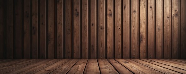 Leinwandbilder - Illustration features dark brown woven wood texture. Rustic wooden wall and floor pattern background. Natural material surface, graphic design element for interior decor or product presentation.