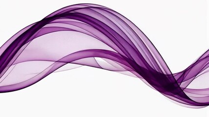 Poster - elegant abstract design flowing purple waves and curves evoking movement, transparency, and tranquil