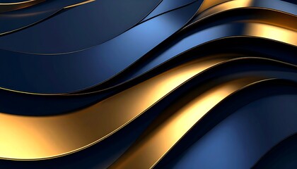 Abstract Gold Blue Wave Pattern.