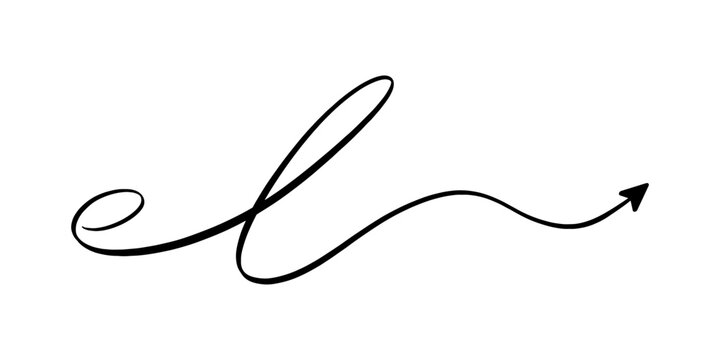 unique Latin letter el initial with long tails black color