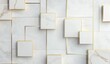 © Hasna - Abstract geometric pattern of white marble squares with gold lines