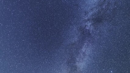 Wall Mural - beautiful night sky time lapse with bright milky way galaxy on dark sky. starry night background.