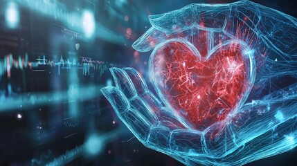 Poster - innovative heart technology exploring the intersection of health emotion and digital art in a futuri
