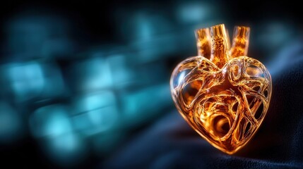 Poster - Heart of innovation 3d rendered heart model digital art futuristic environment abstract viewpoint conceptual visualization