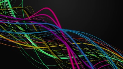 Poster - Fantastic video animation with stripe wave object in slow motion, 4096x2304 loop 4K
