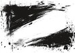© Hasna - Abstract black and white grungy frame with brushstrokes and splatters