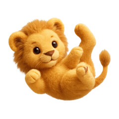 Wall Mural - png adorable plush lion illustration.