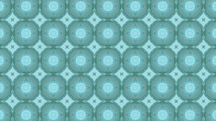 Poster - Cool blue and teal geometric repeating pattern design. Abstract geometric pattern in cool blue and teal tones creates a repeating decorative motif suitable for digital art and design projects