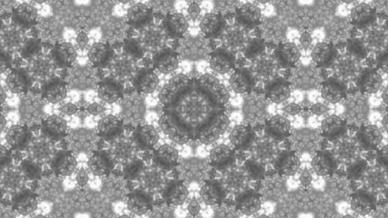 Poster - Grey kaleidoscopic pattern with decorative digital elements. Abstract grey kaleidoscopic pattern visuals for background and decorative design elements in a digital artwork