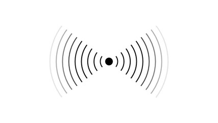 Poster - Wireless icon showing signal and coverage. Animated digital wireless signal icon visualizing transmission and connectivity illustrating network coverage on white background
