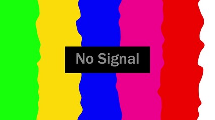 Poster - Colorful test pattern on classic no signal screen. Classic television no signal screen colorful test pattern abstract display of broadcast interruption and technical difficulties