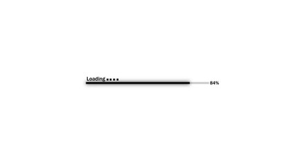 Fototapete - Loading screen progress bar showing 58 percent. Animated loading screen progress bar with 58 percent completion displayed on a clean white background for website or application interface