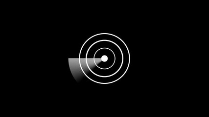 Poster - Radar waves expanding for tech and security. Abstract radar animation with expanding circular waves against a black background suitable for tech and security concepts