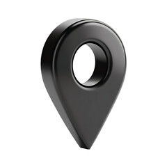 Fototapete - 3d black location map pin pointer icon isolated on transparent background. Png