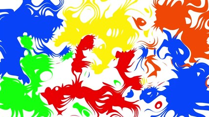 Poster - Swirls of color in dynamic modern artwork design. Dynamic and vibrant abstract artwork bursting with color and swirls in a modern creative design for artistic visuals