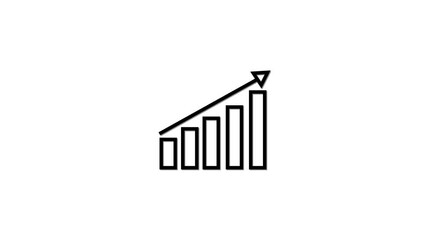Poster - Rising financial bar chart symbolizing growth and success. Minimalist animation of rising financial bar chart representing growth and success