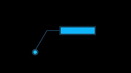 Fototapete - geometric lines and circle in digital interface. Futuristic digital interface element with animated geometric lines and circle on a dark backdrop representing data connection