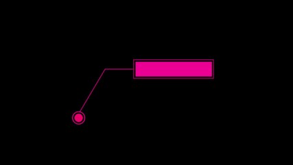 Fototapete - HUD element with data visualization. Animated pink digital hud element with data points and lines on a black background suitable for tech presentations